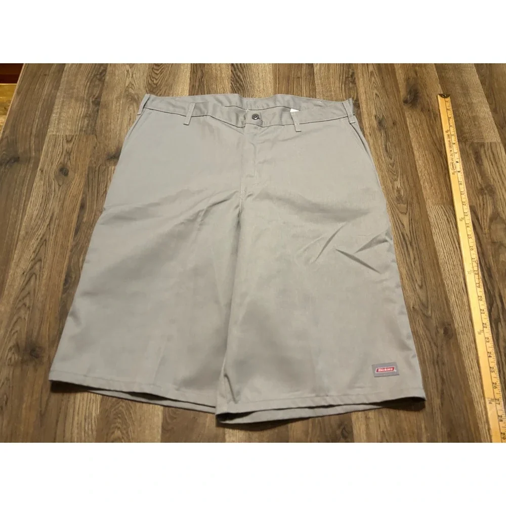 Dickies Work Shorts Mens 40 Gray Adult Loose Fit Flat Front Twill Excellent